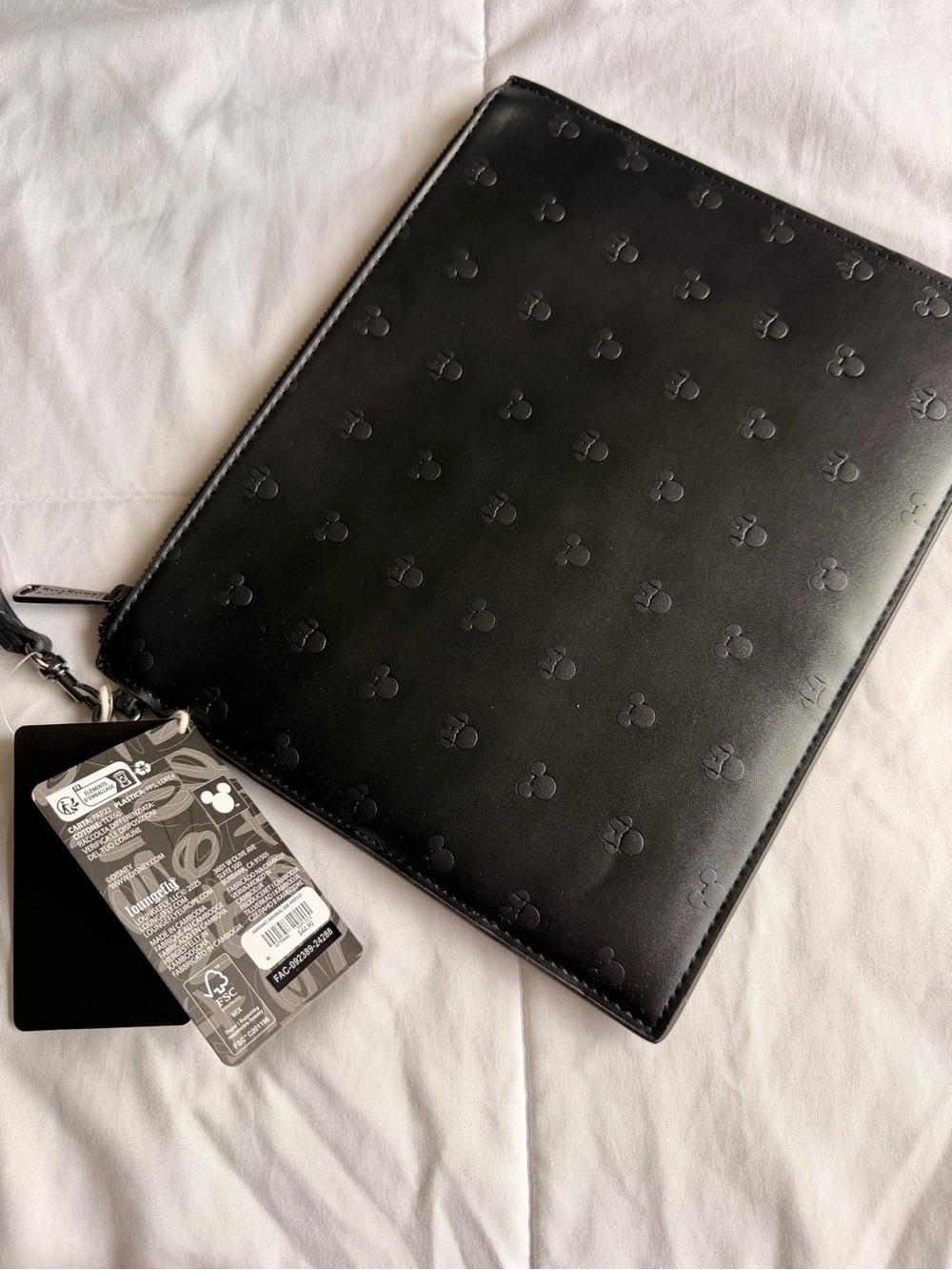 Loungefly Black Embossed Wristlet Clutch